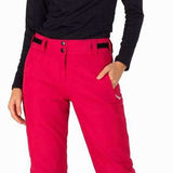 Rossignol Ladies Rapide Insulated Pant 2022-2023 - Black ski pants with a subtle white stripe down the side and silver zippers.