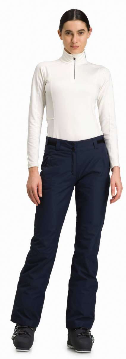 Rossignol Ladies Rapide Insulated Pant 2022-2023 - Black insulated ski pants with a zippered pocket on the side of one leg.