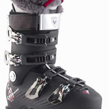 Rossignol Pure Pro 100 Ski Boots 2024 - Black ski boots with silver buckles and straps, featuring a white logo on the side.