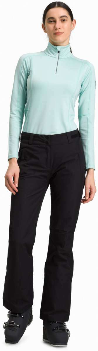 Rossignol Rapide Ladies Insulated Pant 2024 - Black snow pants with a subtle white stripe on the side of one leg.
