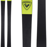 Rossignol Sender 94 Ti Flat Ski 2022-2023 - A black ski with a yellow logo featuring a rooster and the word "ROSSIGNOL" in black text.