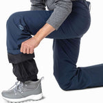 Rossignol Siz Insulated Pant 2024 - A pair of navy blue snow pants with a black waistband and leg cuffs, featuring a small logo on the left thigh.