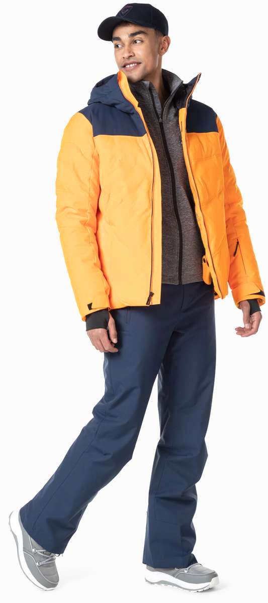 Rossignol Siz Insulated Pant 2024 - Black insulated ski pants with a zippered ankle pocket and black elastic waistband.