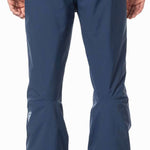 Rossignol Siz Insulated Pant 2024 - Dark blue pants with a white logo on the left leg, featuring a shiny material and a straight cut.