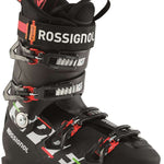 Rossignol Speed 120 Ski Boots 2022-2023 - Black ski boots with silver buckles and red accents.