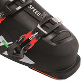 Rossignol Speed 120 Ski Boots 2022-2023 - Black ski boots with silver buckles and red straps.