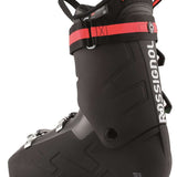 Rossignol Speed 120 Ski Boots 2022-2023 - Black ski boots with silver buckles and straps, featuring a textured pattern on the side.