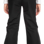 Roxy Women's Backyard Insulated Pant 2023 - Black snow pants with a subtle white logo on the left thigh.