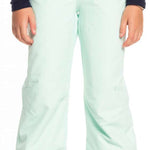 Roxy Women's Backyard Insulated Pant 2023 - Light-colored snow pants with a subtle pattern of thin, darker lines on the upper thigh area.
