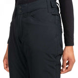 Roxy Junior's Backyard Insulated Pant 2024 - Black snow pants with a subtle white stripe on the side of one leg.