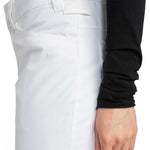 Roxy Junior's Backyard Insulated Pant 2024 - A pair of white insulated ski pants with a zippered pocket on the side.