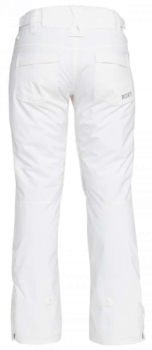 Roxy Junior's Backyard Insulated Pant 2024 - White snow pants with a small black logo on the left leg.