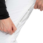 Roxy Junior's Backyard Insulated Pant 2024 - White snow pants with a zippered pocket on the side of one leg.