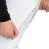 Roxy Junior's Backyard Insulated Pant 2024 - White snow pants with a zippered pocket on the side of one leg.