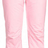 Roxy Junior's Backyard Insulated Pant 2024 - A pair of light pink snow pants with a subtle pattern on the left leg, featuring two front pockets and a belt loop at the waist.