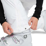Roxy Junior's Backyard Insulated Pant 2024 - White snow pants with a black logo on the left leg.