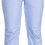 Roxy Junior's Backyard Insulated Pant 2024 - Light blue snow pants with a subtle floral pattern on the side pockets and a darker blue stripe down the leg.