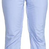 Roxy Junior's Backyard Insulated Pant 2024 - Light blue snow pants with a subtle floral pattern on the side pockets and a darker blue stripe down the leg.