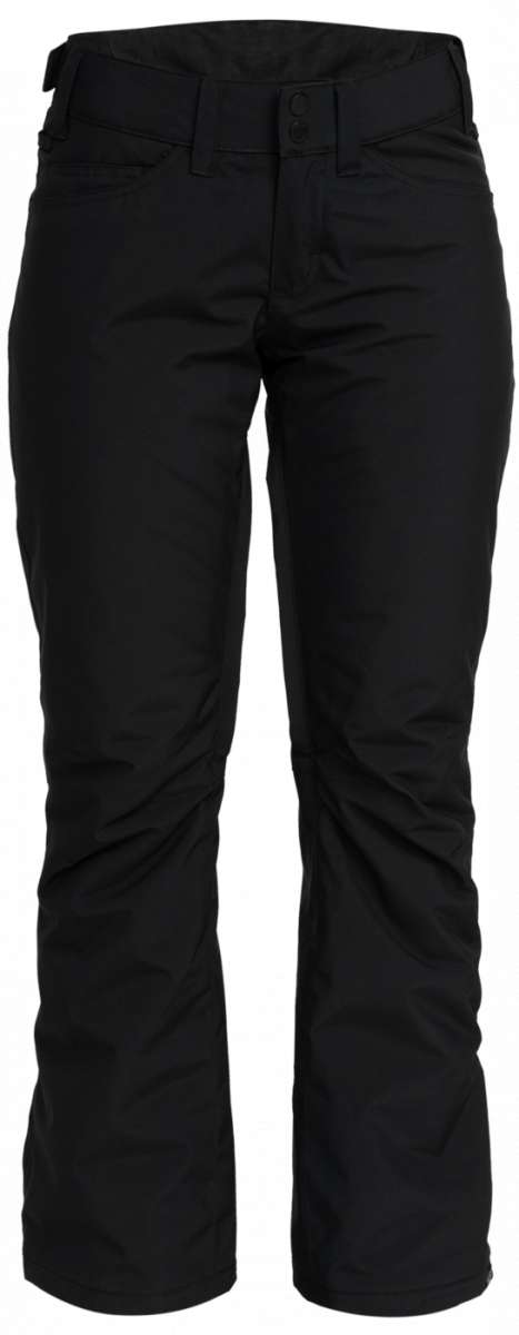 Roxy Junior's Backyard Insulated Pant 2024 - Black insulated ski pants with a subtle snowflake pattern on the left leg.