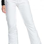 Roxy Junior's Backyard Insulated Pant 2024 - White snow pants with a subtle pattern of small, dark gray dots on the upper thigh area.