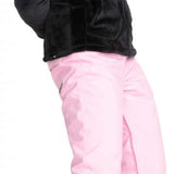 Roxy Junior's Backyard Insulated Pant 2024 - Black snow pants with a subtle white stripe pattern on the side of each leg.