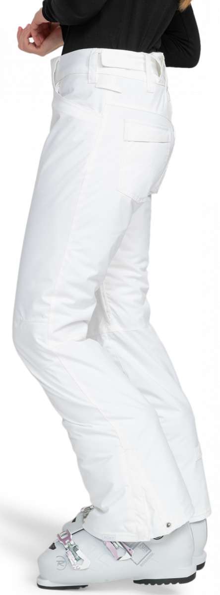 Roxy Junior's Backyard Insulated Pant 2024 - White snow pants with a small pocket on the right rear side.