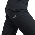 Roxy Junior's Backyard Insulated Pant 2024 - Black insulated ski pants with a zippered pocket on the side of the leg.