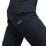 Roxy Junior's Backyard Insulated Pant 2024 - Black insulated ski pants with a zippered pocket on the side of the leg.