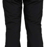 Roxy Junior's Backyard Insulated Pant 2024 - Black snow pants with a subtle white logo on the left thigh and adjustable Velcro straps at the waist.