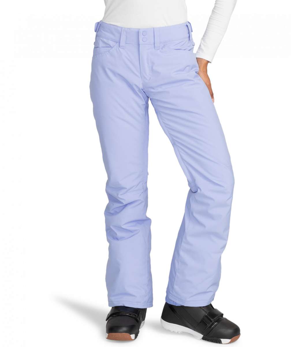 Roxy Junior's Backyard Insulated Pant 2024 - Light blue snow pants with a subtle white stripe pattern on the side of each leg.