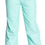Roxy Junior's Backyard Insulated Pants 2022 - Light blue snow pants with a subtle floral pattern on the side pockets and belt loops.