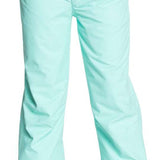 Roxy Junior's Backyard Insulated Pants 2022 - Light blue snow pants with a subtle floral pattern on the side pockets and belt loops.