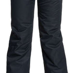 Roxy Junior's Backyard Insulated Pants 2022 - Black snow pants with a subtle white stripe pattern on the side of one leg.