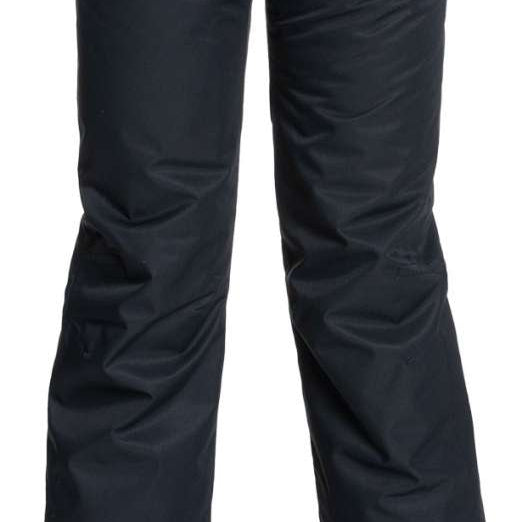 Roxy Junior's Backyard Insulated Pants 2022 - Black snow pants with a subtle white stripe pattern on the side of one leg.