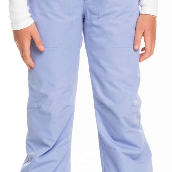 Roxy Junior's Diversion Insulated Pant 2023 - Light blue snow pants with a subtle floral pattern on the side pockets and belt loops.