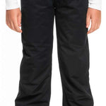 Roxy Junior's Diversion Insulated Pant 2023 - Black snow pants with a subtle white stripe pattern on the side of one leg.