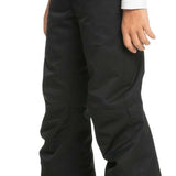 Roxy Junior's Diversion Insulated Pants 2024 - Black snow pants with a subtle white pattern on the side of one leg.