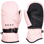 Roxy Women's Jetty Solid Mitten - A solid pink mitten with a black strap and buckle on the wrist.