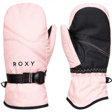 Roxy Women's Jetty Solid Mitten - A solid pink mitten with a black strap and buckle on the wrist.