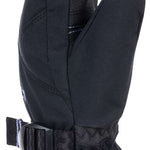 Roxy Junior's Jetty Solid Mittens - Mittens are solid black with a white trim and a strap closure on the wrist.