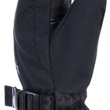 Roxy Junior's Jetty Solid Mittens - Mittens are solid black with a white trim and a strap closure on the wrist.