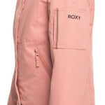 Roxy Junior's Meade Insulated Jacket 2024 - A dusty rose-colored jacket with a fur-lined hood and zippered pockets.