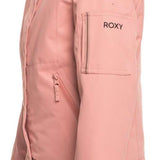 Roxy Junior's Meade Insulated Jacket 2024 - A dusty rose-colored jacket with a fur-lined hood and zippered pockets.