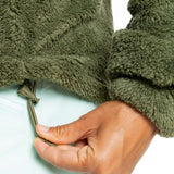 Roxy Women's Alabama Full Zip Jacket 2023 - A green jacket with a zippered front and two pockets on either side, featuring a drawstring at the waist.