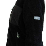 Roxy Women's Alabama Full Zip Fleece 2024 - A black fleece jacket with a zippered front and a small white logo on the left chest.