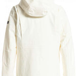 Roxy Women's Andie Insulated Jacket 2023 - A cream-colored jacket with a hood, featuring black zippers and a small black logo on the left sleeve.