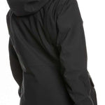 Roxy Women's Andie Insulated Jacket 2023 - A black jacket with a hood and white lettering on the left chest.