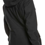 Roxy Women's Andie Insulated Jacket 2023 - A black jacket with a hood and white lettering on the left chest.