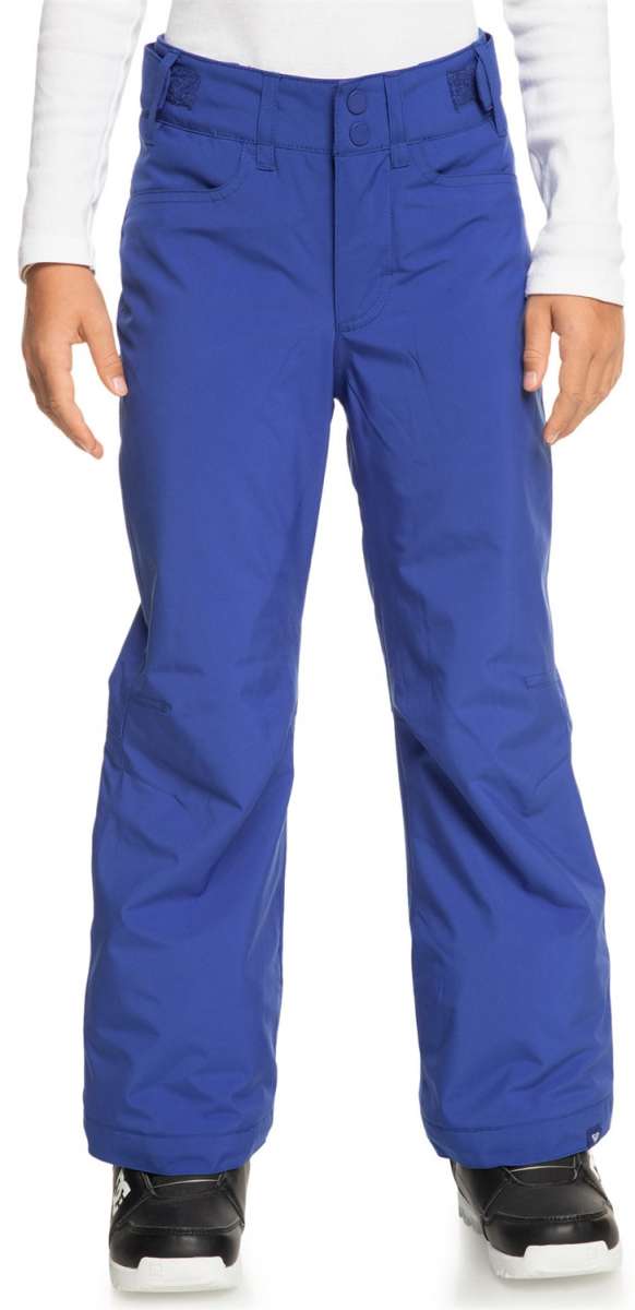 Roxy Women's Backyard Insulated Pant - A pair of insulated snow pants with a black and white pattern on the side pockets.