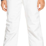 Roxy Women's Backyard Insulated Pant 2024 - A pair of white insulated pants with a zippered pocket on the side.